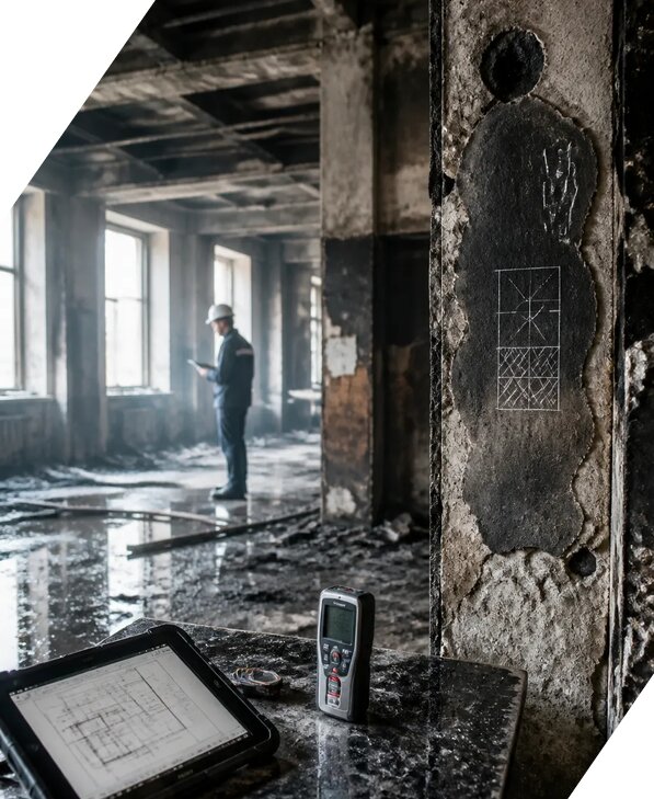 Обследование зданий после пожара в Урае от 15632 р. | ЭкспертизаРоссия