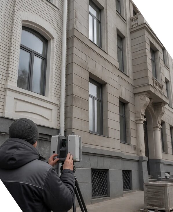 Лазерное сканирование фасадов зданий для обследования в Урае